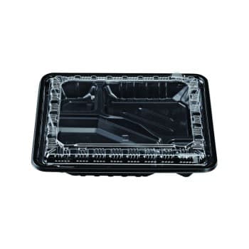 【特価セール】【耐熱フタ付弁当容器】CK-2-1 黒セット(エコOP)