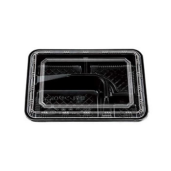 【サンプル】【耐熱フタ付弁当容器】M-53-1 黒