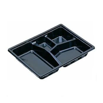 【特価セール】【定番弁当容器】KS-28黒 透明平蓋セット