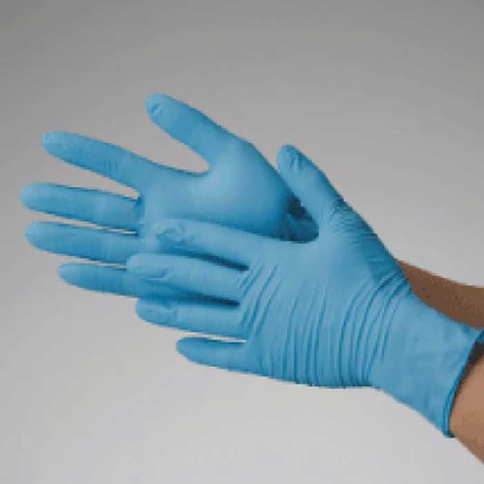 【特価セール】ニトリル使いきり手袋　＃2044　粉付　ブルー　S