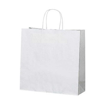 【特価セール】角底紙手提げ袋 白片ツヤ丸ひも HA-3