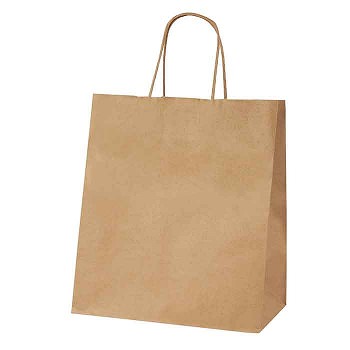 角底紙手提げ袋 広マチ クラフト丸ひも HW-4